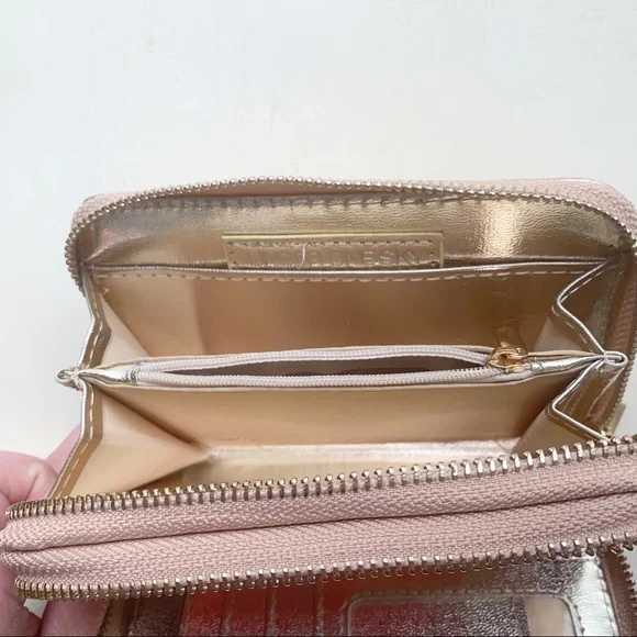 Gold double zipper clutch wallet - Picture 7 of 8